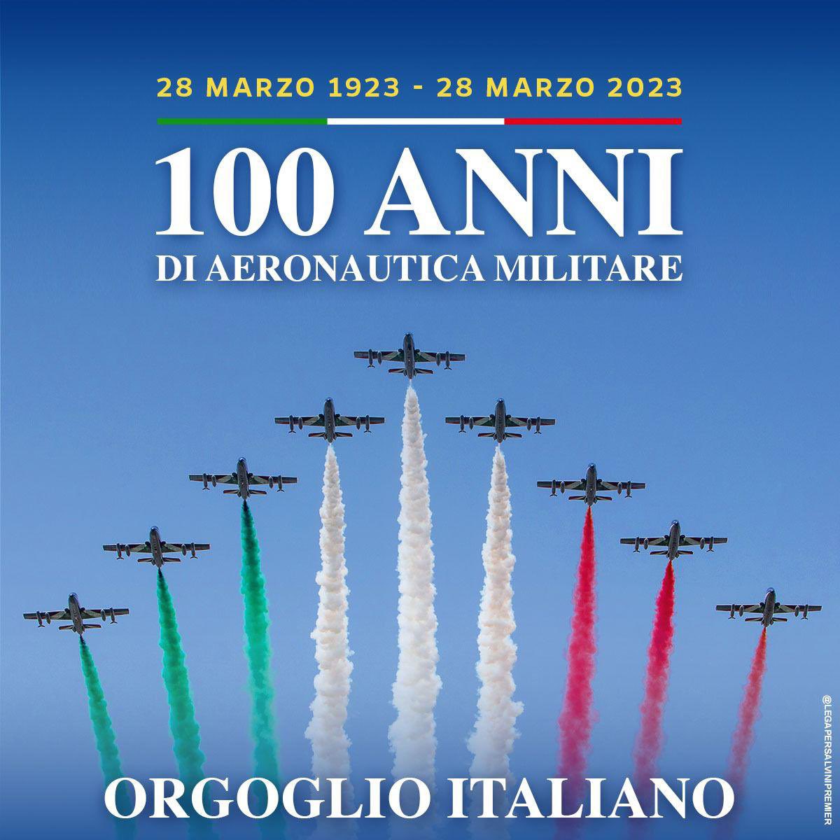 100 anni Aeronautica Militare Fontana Frecce Tricolori orgoglio